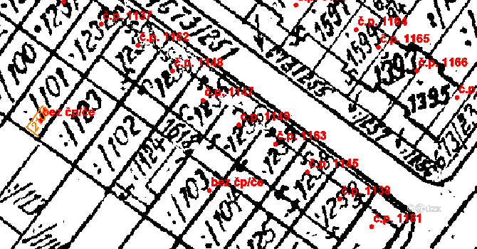 Lanžhot 1149 na parcele st. 1235 v KÚ Lanžhot, Katastrální mapa