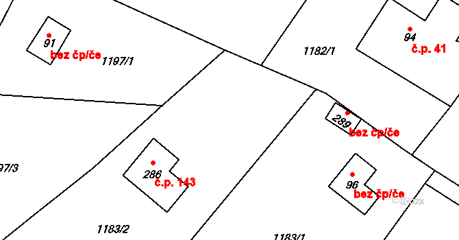 Bratrouchov 68, Jablonec nad Jizerou na parcele st. 1183/2 v KÚ Bratrouchov, Katastrální mapa