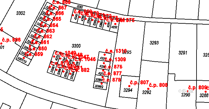 Kuřim 1310 na parcele st. 4331 v KÚ Kuřim, Katastrální mapa
