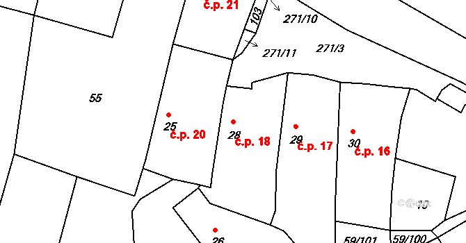Loukonosy 18, Žiželice na parcele st. 28 v KÚ Loukonosy, Katastrální mapa