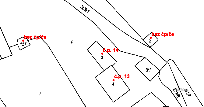 Malý Ratmírov 14, Blažejov na parcele st. 3 v KÚ Malý Ratmírov, Katastrální mapa