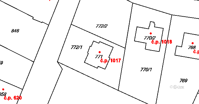 Polanka nad Odrou 1017, Ostrava na parcele st. 771 v KÚ Polanka nad Odrou, Katastrální mapa
