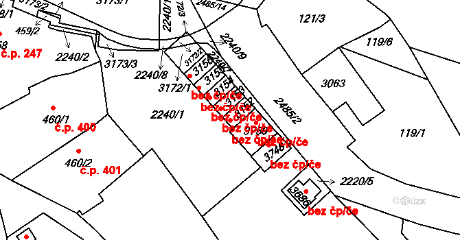 Ústí nad Orlicí 39442314 na parcele st. 3152 v KÚ Ústí nad Orlicí, Katastrální mapa