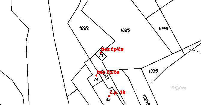Ochoz u Tišnova 39818314 na parcele st. 73 v KÚ Ochoz u Tišnova, Katastrální mapa