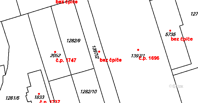 Cheb 41420314 na parcele st. 1397/2 v KÚ Cheb, Katastrální mapa