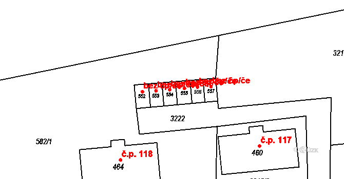 Chotěvice 41993314 na parcele st. 554 v KÚ Chotěvice, Katastrální mapa