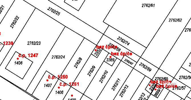 Bystřice pod Hostýnem 42137314 na parcele st. 3352 v KÚ Bystřice pod Hostýnem, Katastrální mapa