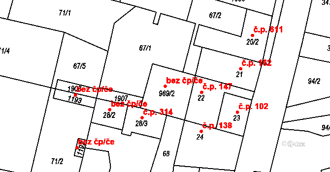 Libochovice 42519314 na parcele st. 969/2 v KÚ Libochovice, Katastrální mapa