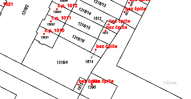 Litovel 47374314 na parcele st. 1814 v KÚ Litovel, Katastrální mapa