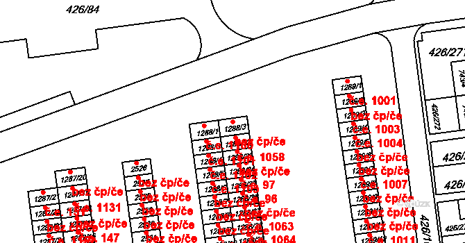 Otrokovice 47791314 na parcele st. 1288/31 v KÚ Otrokovice, Katastrální mapa
