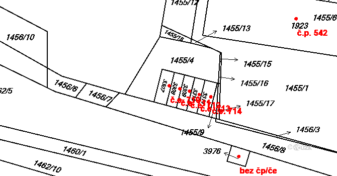 Humpolec 710 na parcele st. 3307 v KÚ Humpolec, Katastrální mapa
