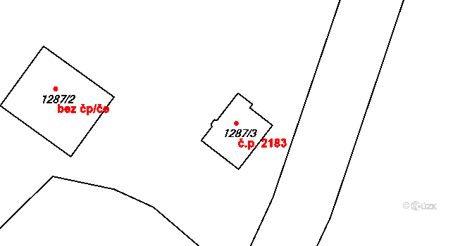 Pod Bezručovým vrchem 2183, Krnov na parcele st. 1287/3 v KÚ Krnov-Horní Předměstí, Katastrální mapa