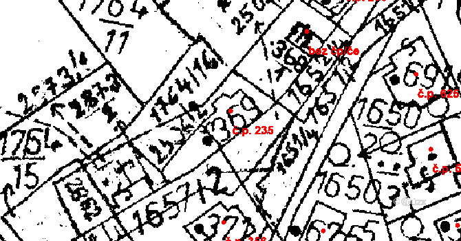 Kamenický Šenov 235 na parcele st. 369 v KÚ Kamenický Šenov, Katastrální mapa