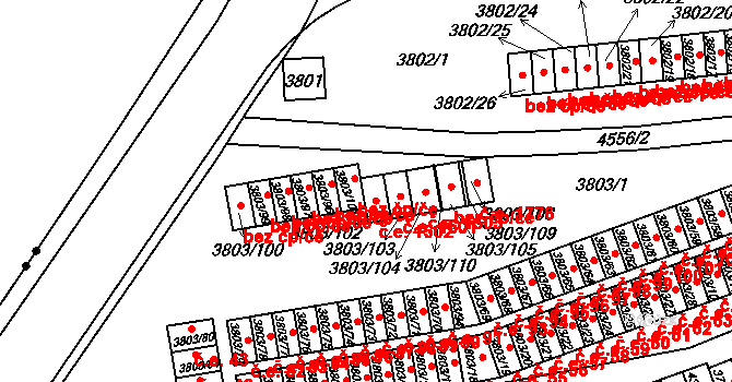 Teplice 1502 na parcele st. 3803/102 v KÚ Teplice, Katastrální mapa
