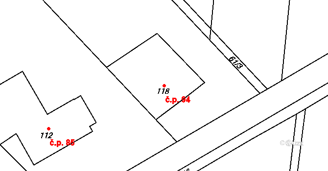 Myslechovice 94, Litovel na parcele st. 118 v KÚ Myslechovice, Katastrální mapa
