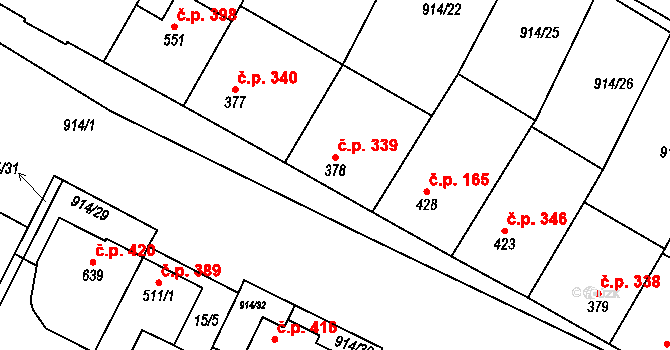 Krumvíř 339 na parcele st. 378 v KÚ Krumvíř, Katastrální mapa