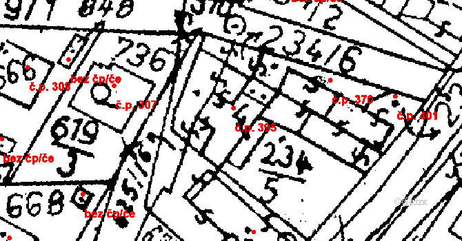 Zbraslavice 395 na parcele st. 234/4 v KÚ Zbraslavice, Katastrální mapa