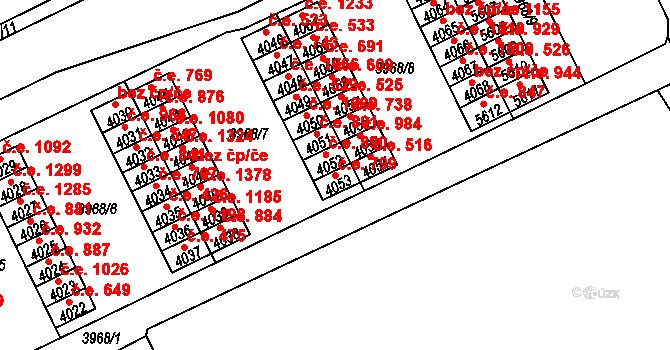 Chomutov 799 na parcele st. 4053 v KÚ Chomutov I, Katastrální mapa
