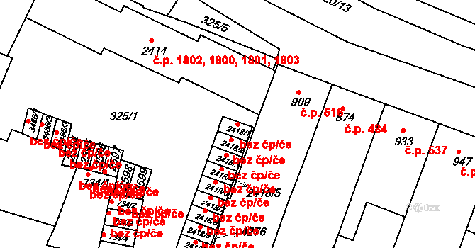 Rakovník 38617315 na parcele st. 2418/1 v KÚ Rakovník, Katastrální mapa