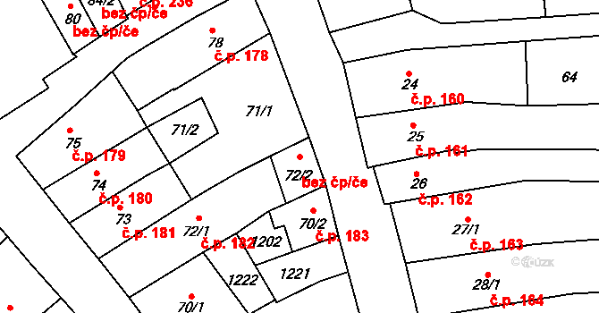 Broumov 42655315 na parcele st. 72/2 v KÚ Broumov, Katastrální mapa