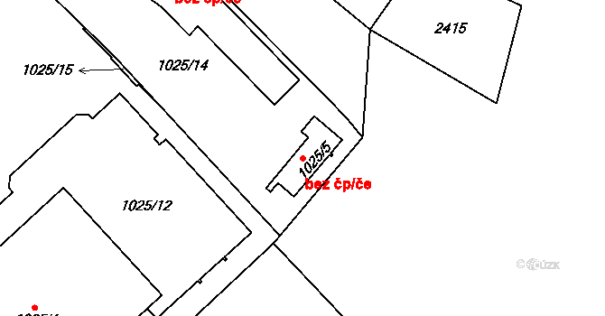 Teplice 45108315 na parcele st. 1025/5 v KÚ Teplice-Trnovany, Katastrální mapa