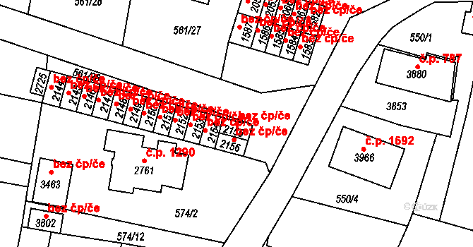 Vrchlabí 48117315 na parcele st. 2155 v KÚ Vrchlabí, Katastrální mapa