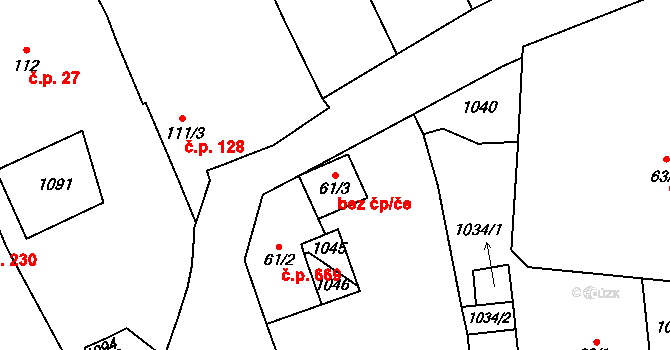 Chotěšov 49645315 na parcele st. 61/3 v KÚ Chotěšov, Katastrální mapa