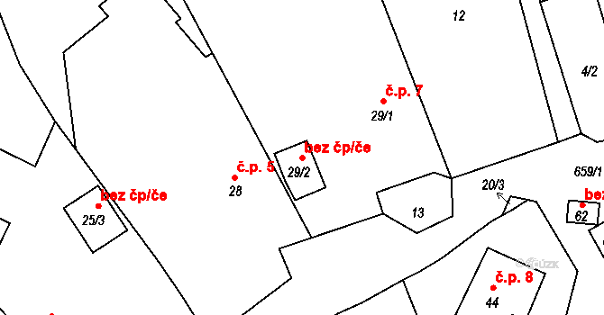 Malšovice 50373315 na parcele st. 29/2 v KÚ Hliněná, Katastrální mapa
