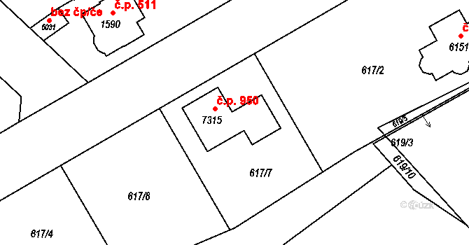 Beroun-Závodí 950, Beroun na parcele st. 7315 v KÚ Beroun, Katastrální mapa
