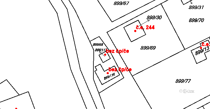 Chlumec 51837315 na parcele st. 899/117 v KÚ Chlumec u Chabařovic, Katastrální mapa