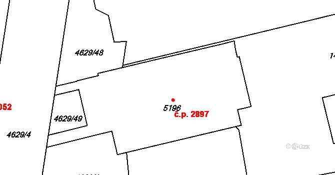 Žatec 2897 na parcele st. 5196 v KÚ Žatec, Katastrální mapa