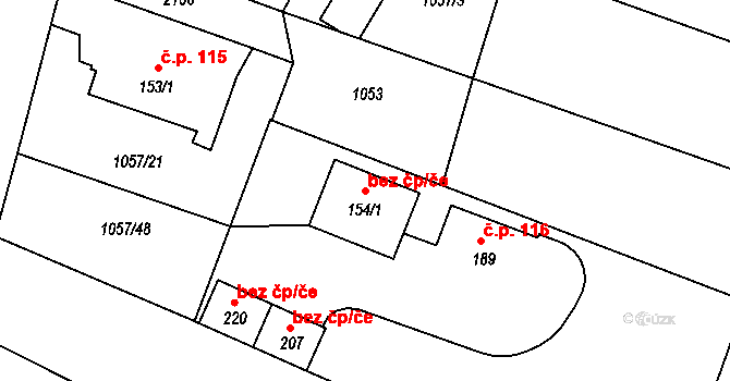 Velké Meziříčí 105120316 na parcele st. 154/1 v KÚ Olší nad Oslavou, Katastrální mapa
