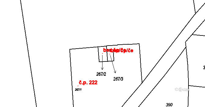 Ledčice 115795316 na parcele st. 267/2 v KÚ Ledčice, Katastrální mapa