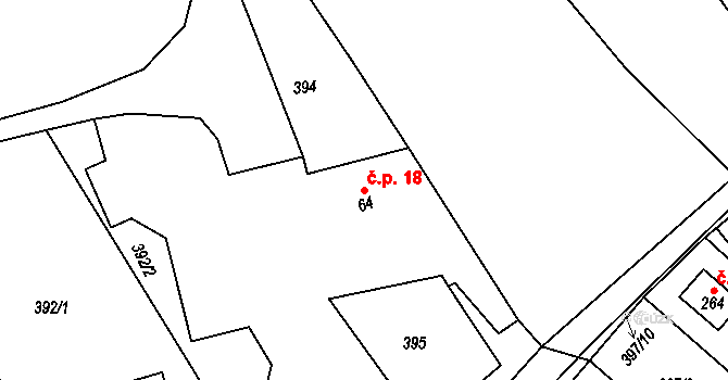 Bohutín 18 na parcele st. 64 v KÚ Bohutín, Katastrální mapa