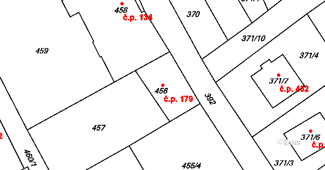 Krmelín 179 na parcele st. 456 v KÚ Krmelín, Katastrální mapa