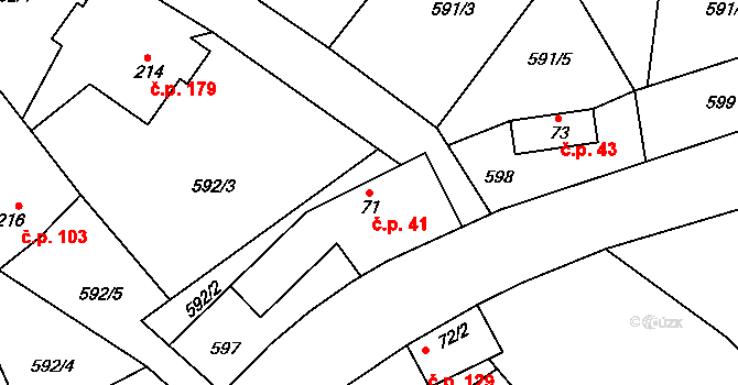 Myslík 41, Palkovice na parcele st. 71 v KÚ Myslík, Katastrální mapa