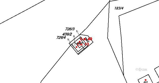 Želiv 49 na parcele st. 439/1 v KÚ Želiv, Katastrální mapa