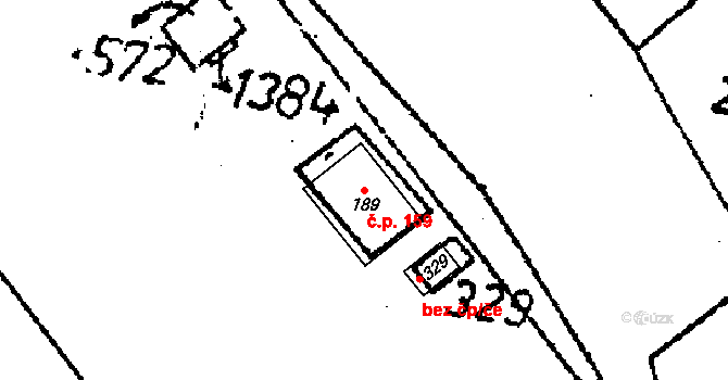 Liběchov 159 na parcele st. 189 v KÚ Liběchov, Katastrální mapa