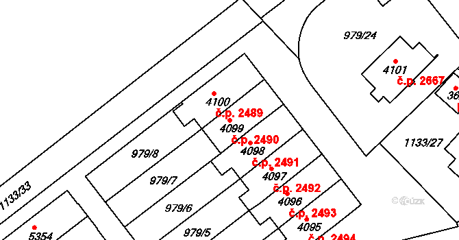 Dvůr Králové nad Labem 2490 na parcele st. 4099 v KÚ Dvůr Králové nad Labem, Katastrální mapa