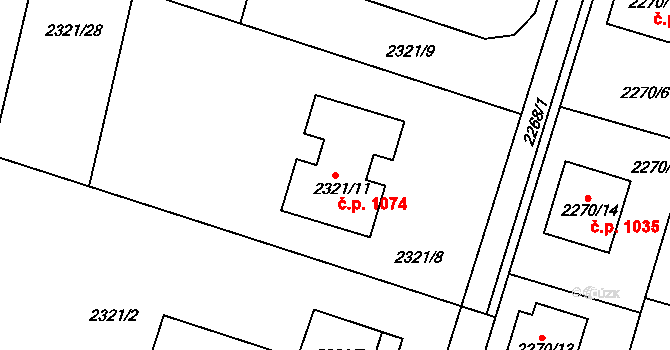 Letovice 1074 na parcele st. 2321/11 v KÚ Letovice, Katastrální mapa