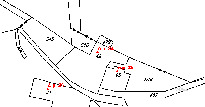Kunratice 84, Šluknov na parcele st. 42 v KÚ Kunratice u Šluknova, Katastrální mapa