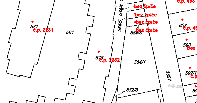 Benešov 2232 na parcele st. 578 v KÚ Benešov u Prahy, Katastrální mapa