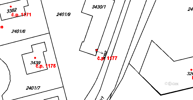 Litomyšl-Město 1177, Litomyšl na parcele st. 3430/2 v KÚ Litomyšl, Katastrální mapa