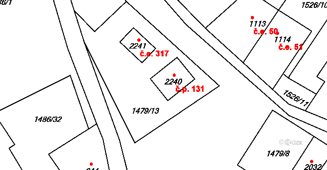 Suchá 131, Jáchymov na parcele st. 2240 v KÚ Jáchymov, Katastrální mapa