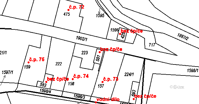 Hrochův Týnec 38058316 na parcele st. 581 v KÚ Hrochův Týnec, Katastrální mapa