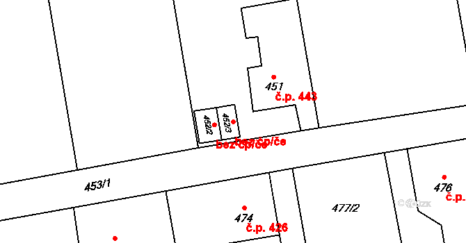 Karviná 38226316 na parcele st. 452/3 v KÚ Louky nad Olší, Katastrální mapa