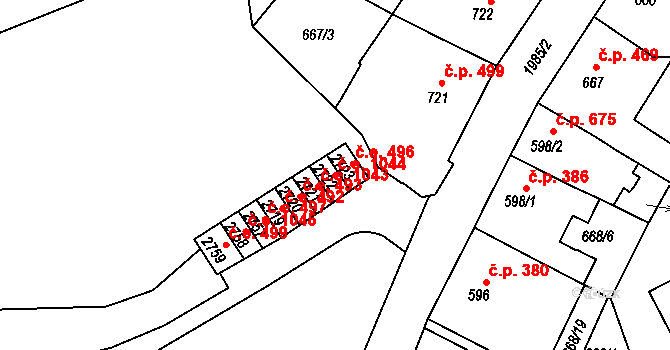 Náchod 1044 na parcele st. 2722 v KÚ Náchod, Katastrální mapa