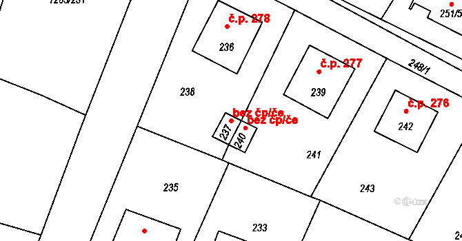 Hvozdná 41211316 na parcele st. 237 v KÚ Hvozdná, Katastrální mapa