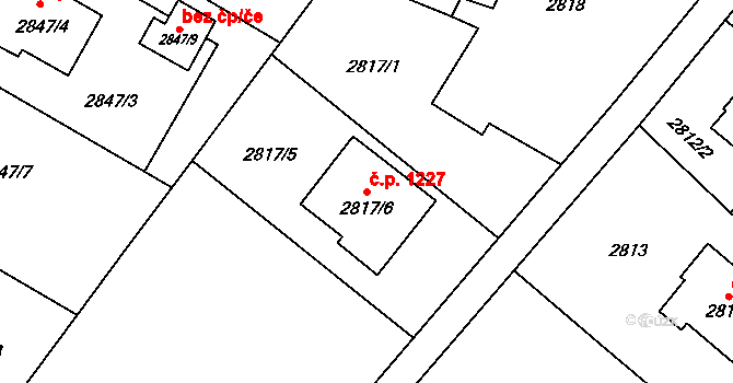 Ludgeřovice 1227 na parcele st. 2817/6 v KÚ Ludgeřovice, Katastrální mapa
