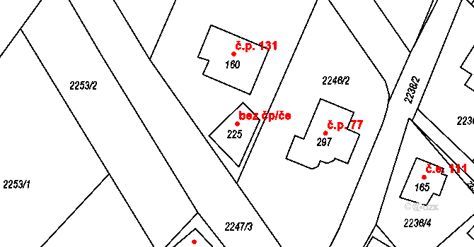 Skalice 47414316 na parcele st. 225 v KÚ Skalice nad Lužnicí, Katastrální mapa
